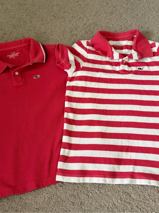 Vineyard Vines Other - Vineyard Vines Lot of 2 Boys Polo Shirt Size Medium 8-10 Pink/ Pink Striped